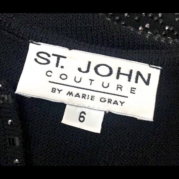 ST JOHN COUTURE By Marie Gray Evening Beaded Top Round Neckline Zipper Front 6 - Picture 10 of 15